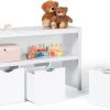 IDMarket - Meuble de Rangement Enfant Mana en Bois Blanc 3 tiroirs Cubes sur roulettes