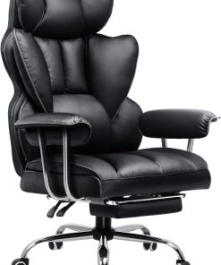 GTPLAYER Chaise Gaming, Fauteuil Gaming Ergonomique, Siège de Bureau Réglable, Hauteur d'assise Réglable, avec Repose-Pieds Télescopique, Chaise Pivotante, Noir