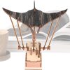 Ornement Électrique Bioniques En Bois Fait Main Représentant Une Raie Manta, Automate Artisanal En Bois Représentant Une Raie Manta, Statue Réaliste Représentants Unes Raies Mantas Nageant Pour Bureau
