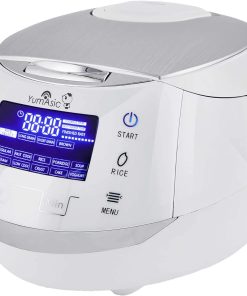 Yum Asia Sakura Cuiseur à riz avec bol en céramique et logique floue avancée, (8 tasses, 1,5 litre), 6 fonctions de cuisson du riz, 6 fonctions multicuiseur, écran LED Motouch, 220-240V