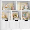 FOREHILL Meuble de Rangement Enfant Rangement Jouet Enfant avec 6 Étagères 3 Tiroirs Roulants Bibliothèque pour Chambre d’Enfant 100x33x89.5cm Blanc