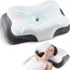 Oreiller Coussin Memoire de Forme,Oreiller Ergonomique Cervical,Oreillers Respirant,Adapté pour Ceux Qui Dorment sur Le Côté, sur Le Dos ou sur Le Ventre (Blanc et Gris Foncé)