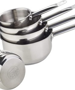 Kamberg - Gamme Pro - Batterie 5 Casseroles inox 12/14/16/18/20 cm - Acier Inoxydable Haute Qualité - Poignée anti chaleur Argent - Tous Feux dont Induction - 0008077