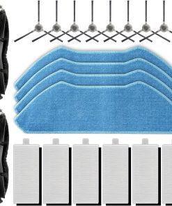 (20 pièces) M1 Pièces de rechange compatibles avec l'aspirateur robot Lefant M1, 2 brosses rotatives, 8 brosses latérales, 6 filtres HEPA, 4 serpillères et kit d'accessoires