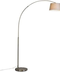 Qazqa arc-basic - Lampe arquée - 1 lumière - H 1760 mm - Gris - Moderne - éclairage intérieur - Salon