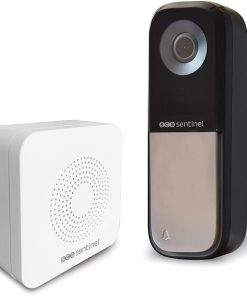 SCS Sentinel - CFI0026 SCS Sentinel - Sonnette connectée filaire & carillon sans fil - Portée 80 mètres - caméra grand angle 120° et orientable verticalement jusqu’à 25° - VisioBell