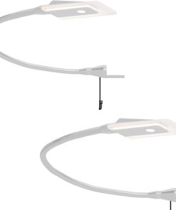 kalb Material für Möbel Lame de chevet LED lampe de lecture luminaire flexible veilleuse, modèle : lot de 2, gris argenté