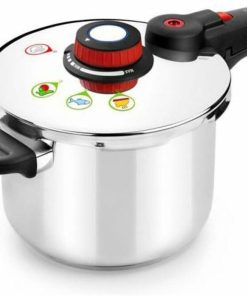 MONIX Selecta | Duo Set Autocuiseurs Rapides 4 et 6 Litres avec Système de Sélection D'Aliments et Fermeture Automatique, Inox Acier 18/10, Argent, 2 Unités