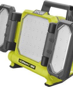 RYOBI - Lampe Triple panneau lumineux LED Sans Fil 18V ONE+ RLP18-0 – Tête Orientable, montage trépier possible, Compacte – Idéale Chantier, Garage, travaux peinture – Batterie Non Incluse
