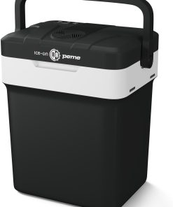 peme Essential Glacière Électrique 25,7L - Refroidisseur et Chauffe-Plats, Double Alimentation 12V & 230V, Mode Éco, Port USB, Couvercle Sécurisé, pour Voiture, Camping, Bateau