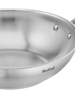 Tefal Virtuoso Poêle Wok 28 cm, Garantie 10 ans, Induction, Acier inoxydable de qualité premium, Surface non revêtue, Saisie parfaite, Compatible four et lave-vaisselle E4921925