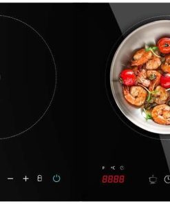 Cecotec Plaque à Induction Portable 2 Feux Full Magma Double, 3500W sur 8-10 Niveaux, Digitale, Contrôle Tactile et Programmable, Protection Surchauffe, AutoOff et Thermostat, Noir, 56 x 31 cm