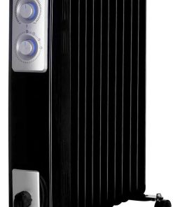 Orbegozo RN 2500 - Radiateur à bain d’huile, 11 éléments, 2000 W, lampe à LED, thermostat réglable, range-câbles, roulettes pivotantes