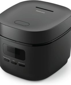 Philips Mini-cuiseur à riz série 3000-0,54 l, revêtement Bakuhanseki 5 couches, mode de cuisson rapide 30 min, 5 menus automatiques, noir (HD3080/80)