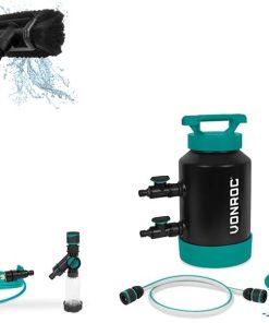 VONROC Brosse à Laver télescopique - 1,80m et adoucisseur d'eau - Set Complet