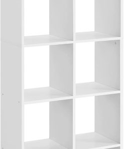 VASAGLE Bibliothèque, Étagère de Rangement 10 Compartiments, Meuble, Cube, pour Salon, Bureau, Chambre, Séparateur de Pièce, Style Scandinave, Blanc LBC168T14