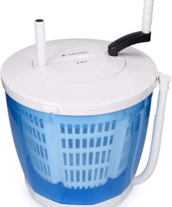 Navaris Mini Machine à Laver Manuelle - Petit Lave-Linge Portable avec Essoreuse - Compact et Éco-Responsable - Dortoir Camping Voyages - 1 kg