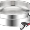 Tefal Ingenio Preference On Lot de 2 Poêles 24/28 cm + poignée amovible, Induction, Acier inoxydable, Empilable, Compatible lave-vaisselle, Fabriqué en France L9759002