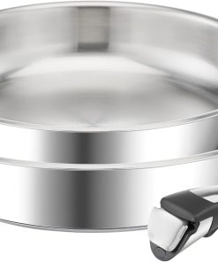 Tefal Ingenio Preference On Lot de 2 Poêles 24/28 cm + poignée amovible, Induction, Acier inoxydable, Empilable, Compatible lave-vaisselle, Fabriqué en France L9759002