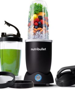 Nutribullet Pro 1200, Blender électrique, Broyeur, Smoothie Blender, Blender multifonctions, puissance 1200w, verres 700ml et 900ml, noir, NB120MB