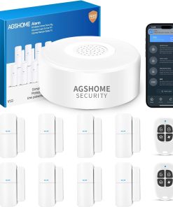 AGSHOME Alarme Maison sans Fil 11 Pack, Alarme Maison Wi-FI 120dB avec App, Compatible avec Alexa et Google Assistant, pour Fenêtre, Camping-Car, Appartement et Garage