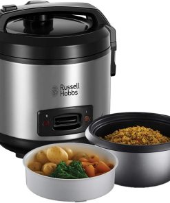 Russell Hobbs Cuiseur de Riz [2en1 - Simple & Rapide] Classic (1,2L, Panier Vapeur, Couvercle Verrouillable, Maintien au Chaud Auto, Bol Antiadhésif Amovible) 27080-56 (Exclusivité Amazon)