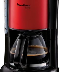 Moulinex Subito, Cafetière filtre, 10 à 15 tasses, 1.25 L, Filtre, Arrêt automatique après 30 min, Système anti-goutte, Porte-filtre pivotant, Rouge, FG360D11