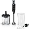 Bosch Mixeur plongeant ErgoMixx, moteur 600 W, 12 vitesses et fonction turbo, hachoir XL, fouet, gobelet doseur, noir, MSM67160