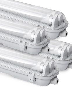 Reglette LED 120cm, Lampe Pour Locaux Humides 2 x 18W 3060lm Blanc Neutre, Tube T8 Double, IP65 Étanche Pour Garage, Bureau - 4 Pièces