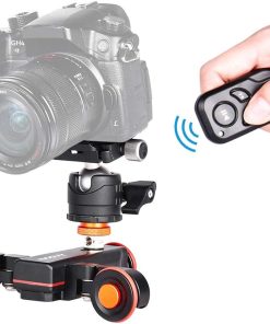 Andoer L4 PRO Dolly vidéo pour caméra motorisée avec indication d'échelle Télécommande 3 vitesses réglables pour appareil photo reflex numérique Smartphone + adaptateur de montage à rotule