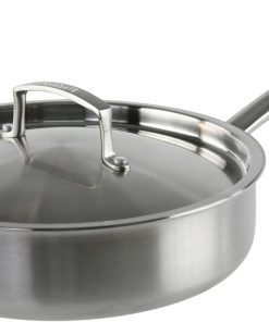 KAMBERG - Sauteuse Ø28 cm en Acier Inoxydable 18/10 Triply - Sans PFAS - Couvercle inclus - Tous feux dont induction et four - 0008279, Gris