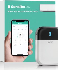 Sensibo Sky -Contrôleur intelligent sans fil pour climatiseur. Installation facile. Confort optimal. Efficacité énergétique. Appli pour contrôle Wifi auto du thermostat. Compatible Google, Alexa, Siri