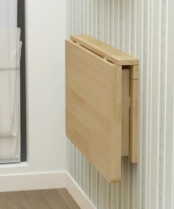 Table Pliante Murale, Petit Bureau Flottant Peu Encombrant, Bureau D'Ordinateur Pliant en Bois Massif, Table Murale à Abattant pour Salle à Manger, éTude, Cuisine, DîNer, Blanchisserie, Bar, Etc