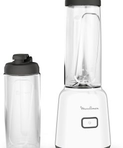 Moulinex Mix & Move, Mini blender, 2 bouteilles à emporter, Design compact, Lames amovibles faciles à nettoyer, 300 W, LM15F1F0