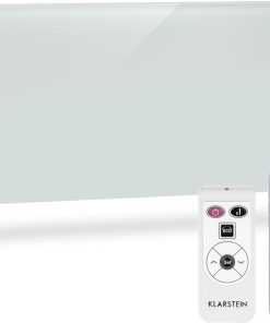 Klarstein Radiateur Electrique Mobile, Chauffage Electrique Mural Intelligent 2000W à Faible Consommation d'Energie pour Maison, Salle de Bain, Silencieux,Thermostat, Roulettes