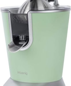 H.Koenig Presse-agrumes électrique professionnel à levier AGR88, inox, 160W puissant, bec anti-gouttes, compatible lave-vaisselle, Vert Pastel