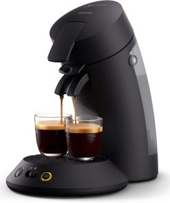 Philips SENSEO Cafetière à dosette Original Plus - machine à café avec fonctions Crema Plus, Sélecteur d'intensité, Technologie Booster d'arômes, une ou deux tasses, Noir intense (CSA210/61)