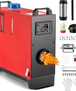 Redriver Chauffage d'air Diesel Standheizung 8KW, 12V/24V, 0.1-0.25L/h, Réservoir de Carburant 10 L, pour Auto, Camping-Car, Bateau, Camion, véhicule Utilitaire, Voiture (RougeTout-en-Un 8KW)
