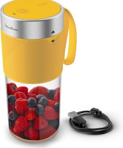 Moulinex Lightmix Blender portable, 300ml, Puissant, Rechargeable, Jaune Nest LM1C0210