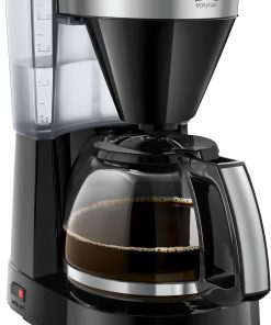 Melitta Cafetière à Filtre avec Verseuse en Verre, Easy Top II, Noir/Acier Brossé, 10 Tazas (125 ml)