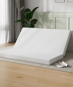 Novilla Matelas Pliant 10 cm – 3 Volets, Mousse Haute Densité Confortable, Housse Lavable Respirante, Idéal pour Invités, Camping, Voyage, Sac de Rangement, Taille 140x190 cm