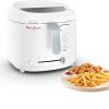 Moulinex Friteuse électrique, capacité de 1kg, 4personnes, friteuse compacte, rangement facile, position d’égouttage pour diminuer la quantité d’huile, hublot de contrôle, AF203110