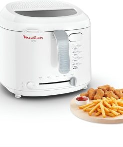 Moulinex Friteuse électrique, capacité de 1kg, 4personnes, friteuse compacte, rangement facile, position d’égouttage pour diminuer la quantité d’huile, hublot de contrôle, AF203110