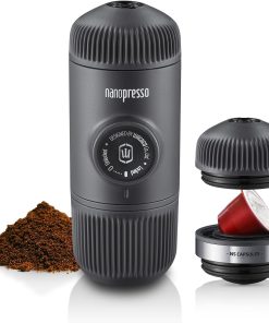 WACACO Nanopresso Machine à Espresso Portable avec NS Adapter, Compatible avec les Capsules NS et le Café Moulu, Ensemble de Machine à Café de Voyage Manuel, Parfait pour le Camping