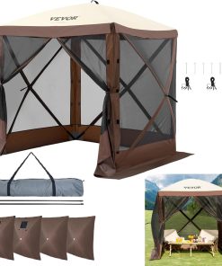 VEVOR Tonnelle Pop-up,Tente à moustiquaire escamotable polygone enêtres en Maille, Sac de Transport