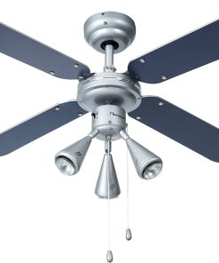 Bestron Ventilateur de plafond avec lampe, Ø 102 cm, 50 W, Argent/Bleu