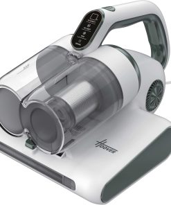 Hoover HMC510UV Aspirateur à Main Spécial Matelas, Canapés, Tissus, Puissant, Lampe UV Antiacariens, Antibactérien, Anti allergène, Détecteur de Poussière Séchage, Ecran LED, Léger, Blanc Gris