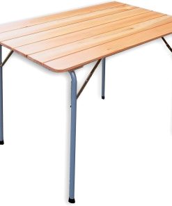 Castelmerlino 028 Table Pliante, Lanice, Noir et Naturel, 99 cm