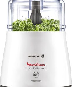 Moulinex Hachoir électrique, 1000 W, Hache, Mixe, Viande, Légumes, Herbes, Ails, Oignons, Fruits secs, Fabriqué en France, La Moulinette, Blanc DPA141