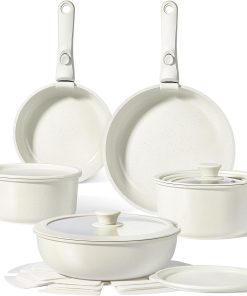 GiPP Set de Poêles et Casseroles Avec Revêtement Céramique Antiadhésif - 15 Pièces Lot de Poele Avec Poignées Détachables, Sans Toxiques, Compatible Induction, Four et Lave-vaisselle